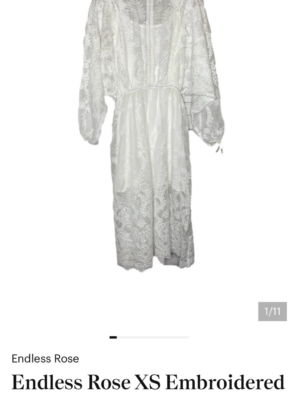 Endless Rose White Lace Embroidered Midi Dress